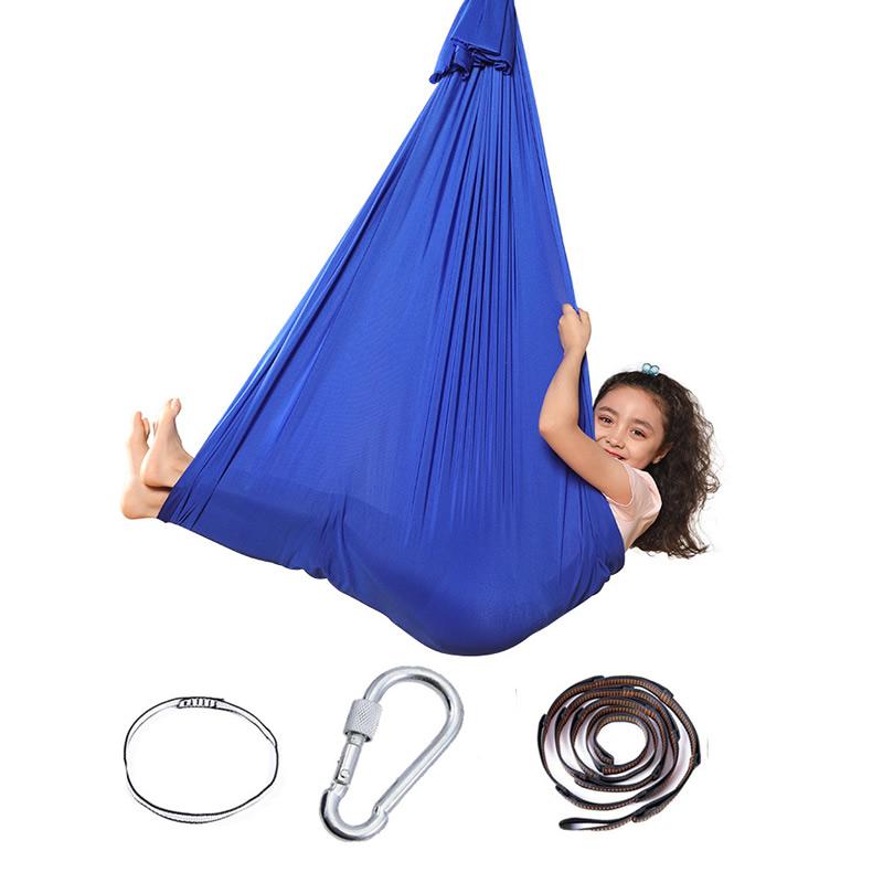 150x280cm Full Set Kids Home Hanging Swing Seat Yoga Fitness Hammock Nylon Elastic Therapy Cuddle Wrap Aerial Yoga