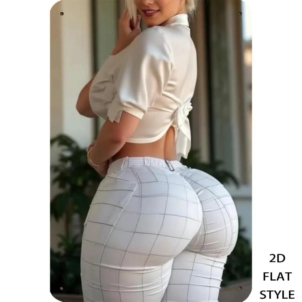 Винтажное металлическое настенное искусство Ретро портрет женщины Декор для улицы и помещений Вывеска 20x30cm