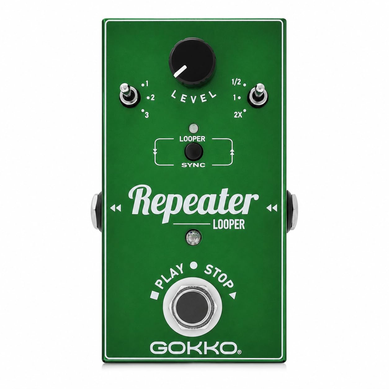 GOKKO REPEATER Педаль Looper Педаль лупер для гитары с функцией true loop и легкой накладкой для живых выступлений и GK-27 - функция отмены/повтора, 10 минут зелёный