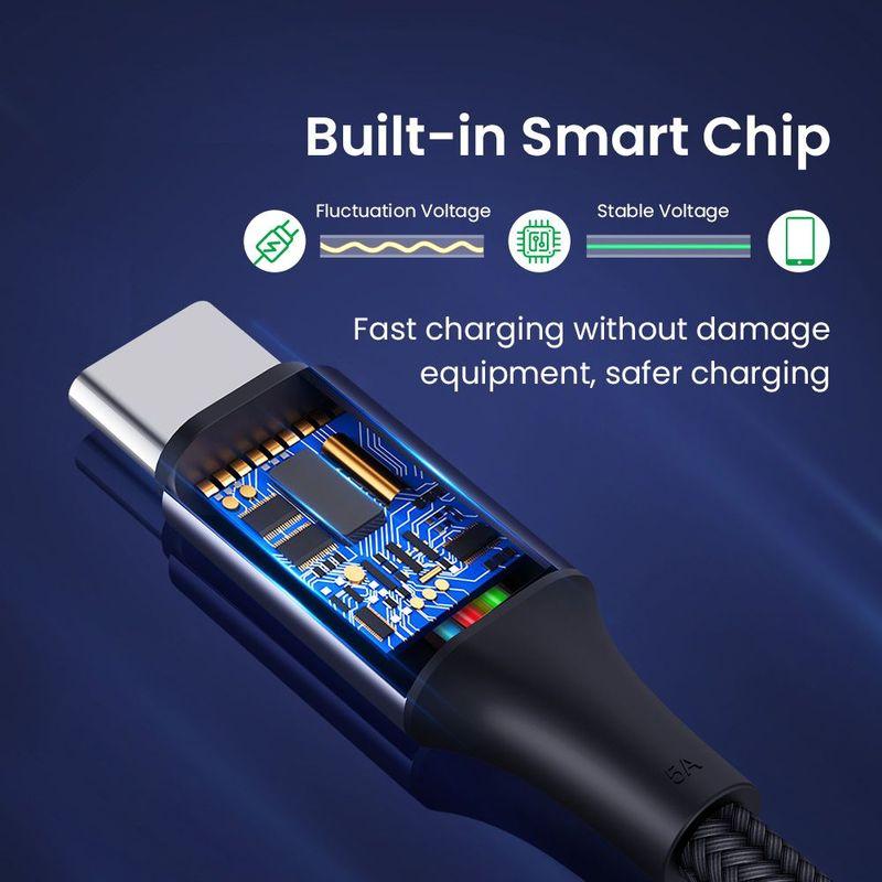 Mobile Phone USB C To USB Type C Cable PD 100W Fast Charging Line Quick Charge 4.0 Right Angle Wire 90 Degree Data 0.5m/1m/2m