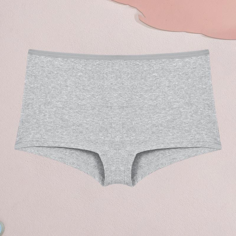 

FINETOO Хлопковые женские трусы-боксеры, нижнее белье в полоску, женские защитные брюки, сплошные удобные трусики для девочек, сексуальное, удобное нижнее белье XL&1pc серый