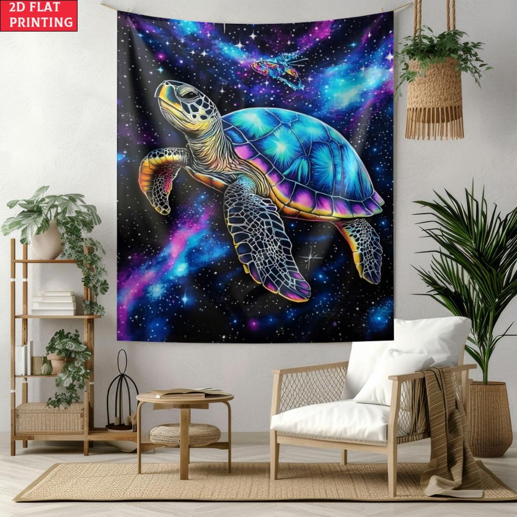 1Pc Galaxy Turtle Cosmic Space Sea Turtle Wall Tapestry Psychedelic Art Decor For Bedroom Living Room Home Decor