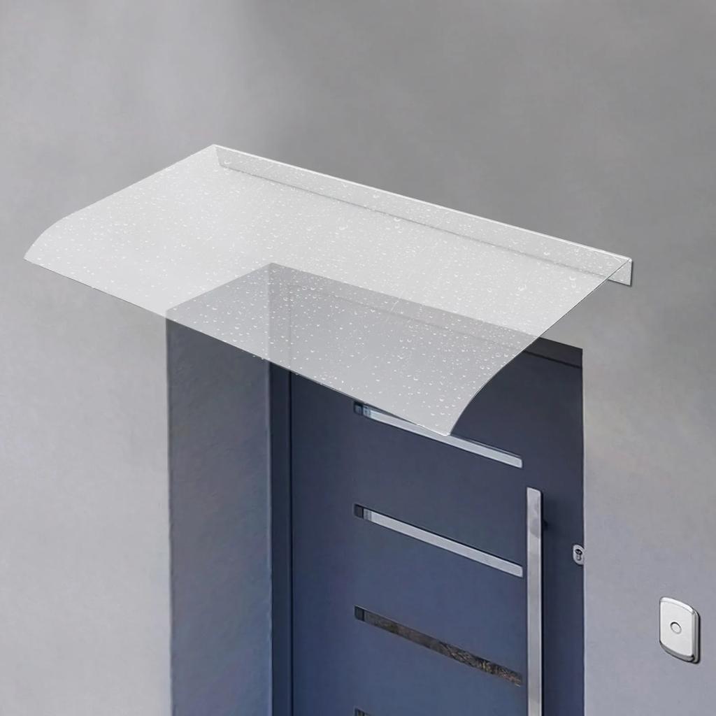 Clear PC Manual Window Awning Canopy, 50x100cm Outdoor Rain Shelter, 3.5mm Thick Door Protection Cover for Exterior Installation