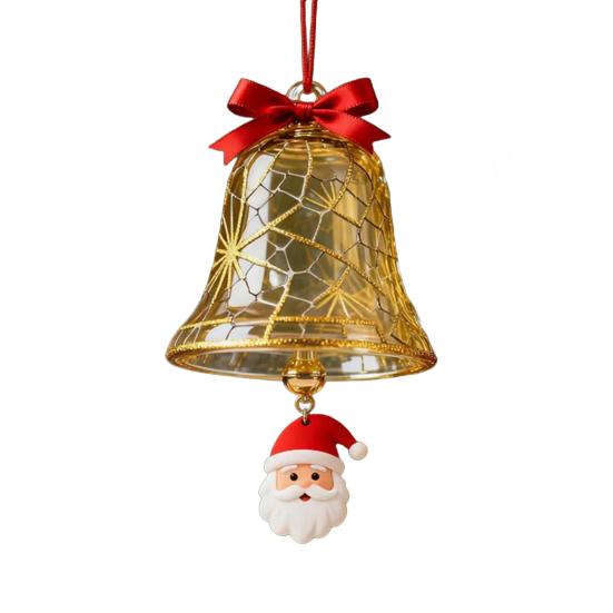 Christmas Bell Ornaments Xmas Tree Hanging Jingle Bell with Santa Claus/Elk/Penguin Ornaments for Holiday