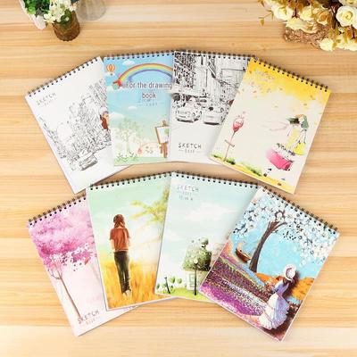 Cartoon Spiral Notebook: A3 & A4 Children’s Fresh Hand-Painted Drawing Sketchbook