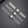 Luxury Solid Stainless Steel Band for Seiko Skx007 Skx009 Curved End Bracelet for Jubilee for Oyster Men Business Watch Strap