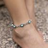 Beach Turquoise Foot Ornaments Simple Versatile Retro Ethnic-style Foot Chain Fashionable Metal Alloy Turquoise Foot Accessory