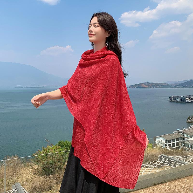 New Cotton Linen Elegant Solid Women Silk Scarf Beach Wrap Shawl Lady Musulman Femme Hijab Bandana Mujer Vacation Scarve Pareo