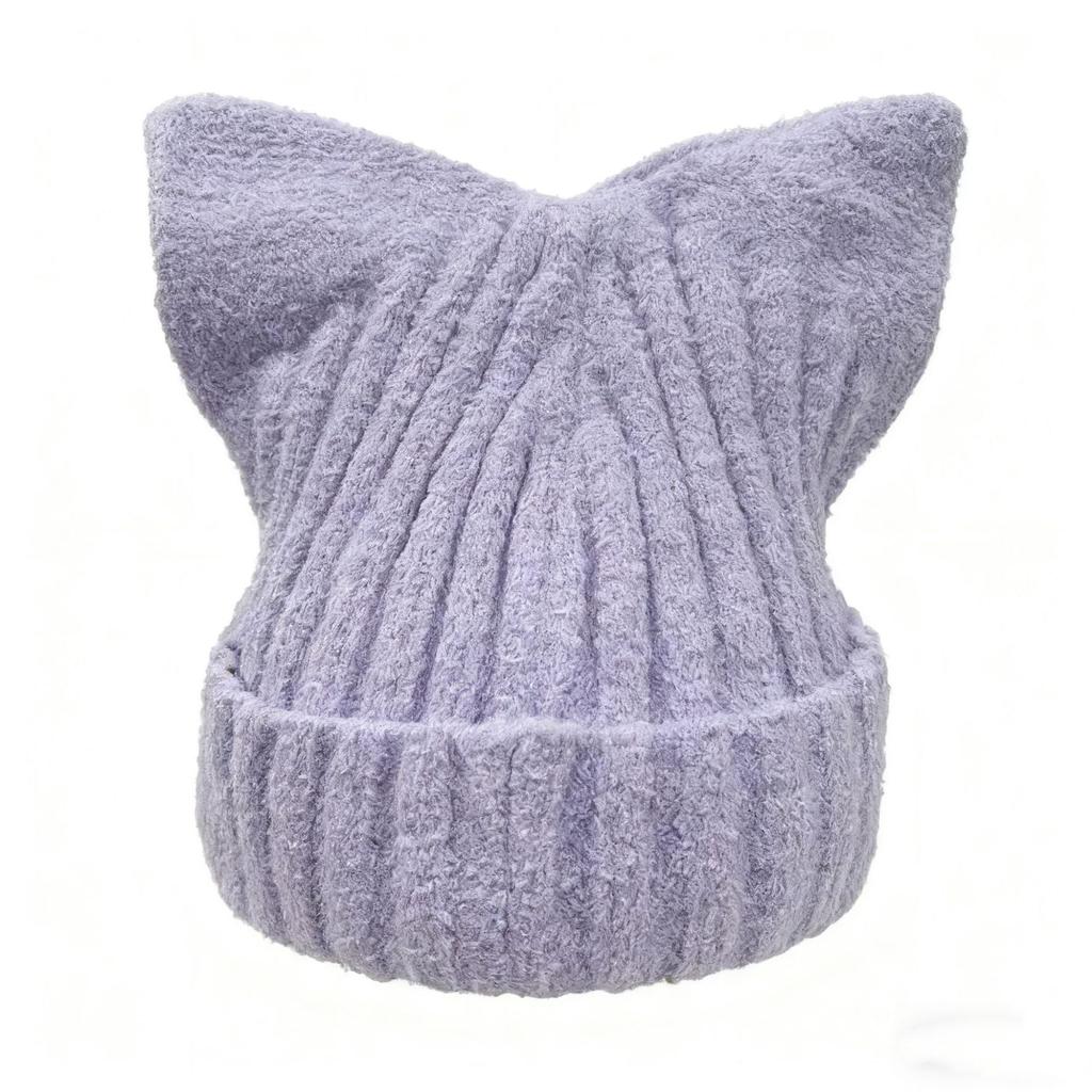 Berretto Invernale in Maglia con Orecchie da Gatto per Donna, Cappello Slouchy alla Moda Stile Coreano di Grandi Dimensioni, Caldo e Carino per il Freddo