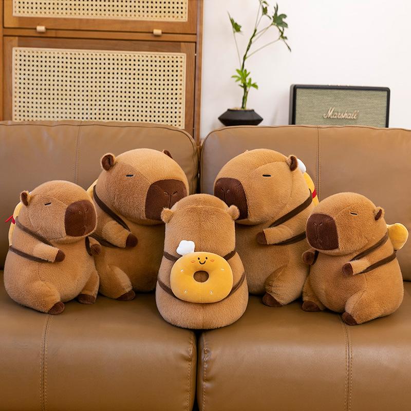 New Kapibara Plush Toy Doll Cute Baking Backpack Capybara Doll Throw Pillow