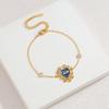 Eilieck 316L Stainless Steel Metal Heart-Shaped Blue Eyes Necklace Bracelet Earrings Ring Trendy Jewelry Set For Women Gift