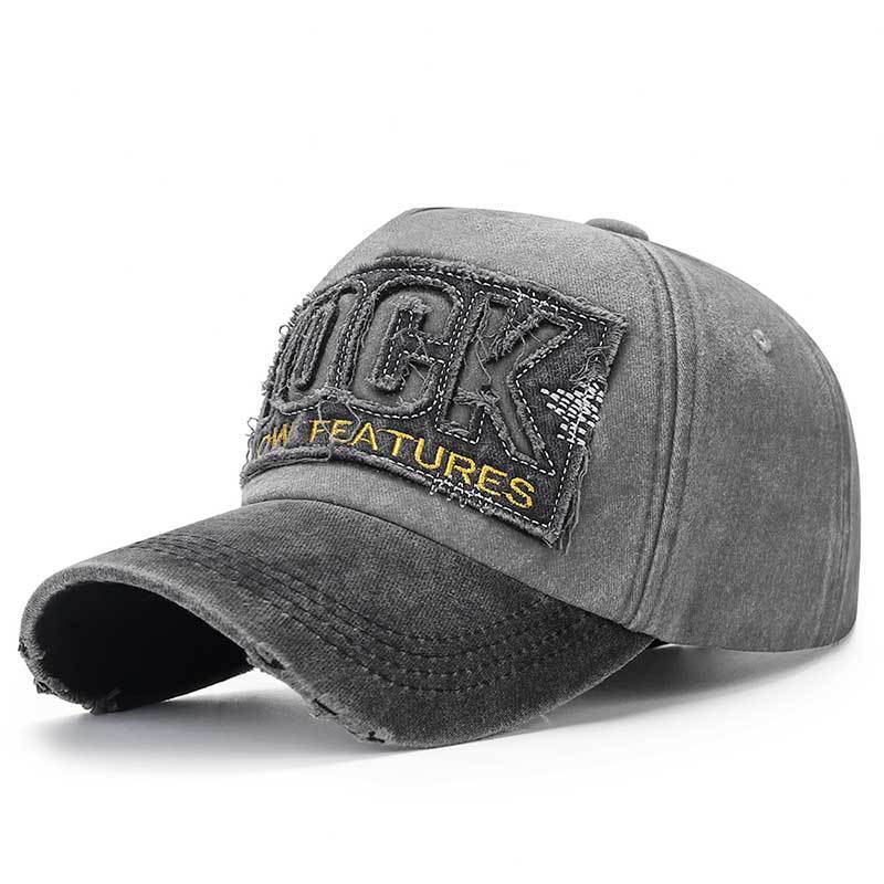 Distressed Style Casual Baseball Cap With Embroidered Alphabet For Outdoor Activities