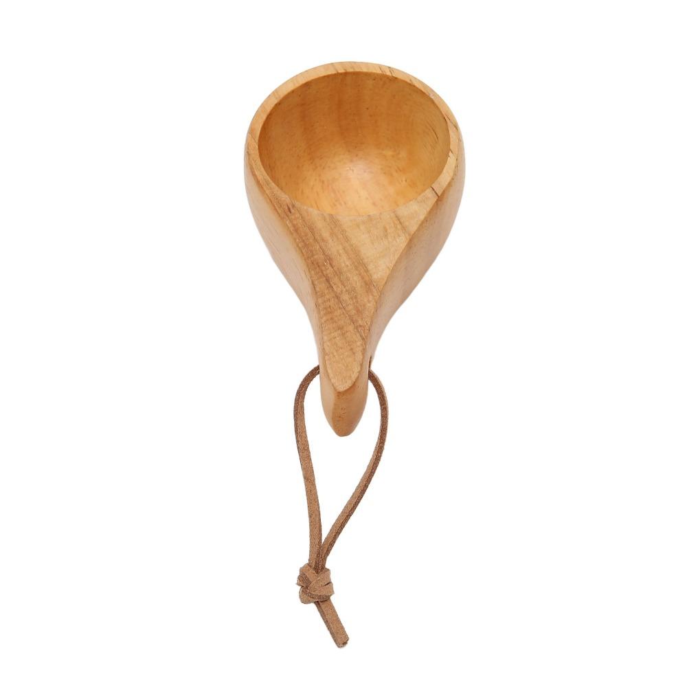 Kaffeetasse aus Kautschukholz, nordischer Stil, Holztasse, Wikinger-Kaffeetasse, tragbare Holztasse für Partys