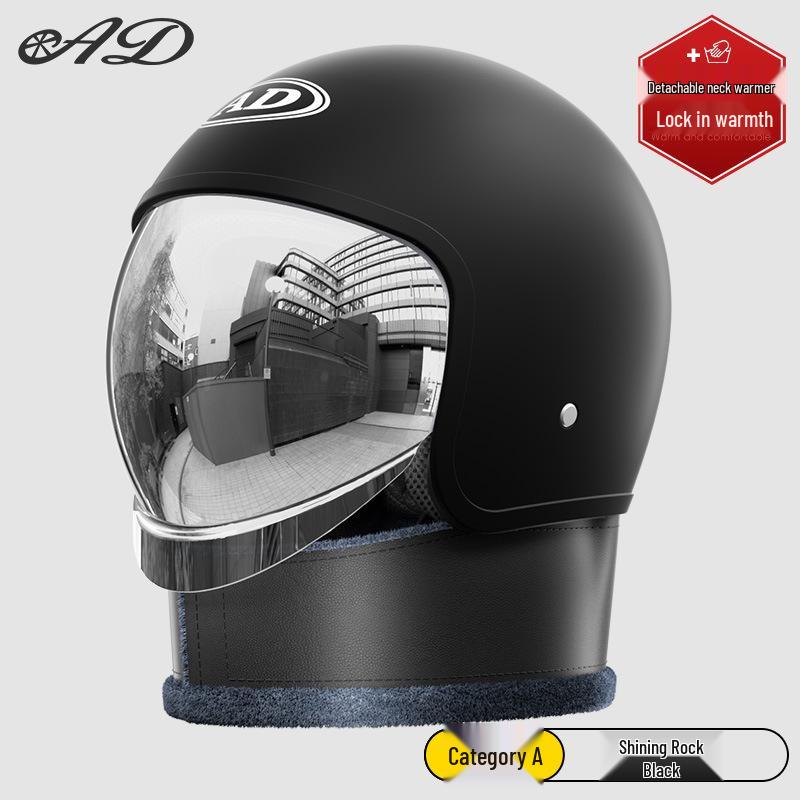 3C Certified AD Electric Motorcycle Helmet, All-Season Half Helmet for Men and Women, Winter-Proof for Scooter Commuting