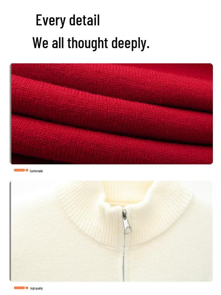 Pull en tricot pour homme à col semi-haut Hiver 2025