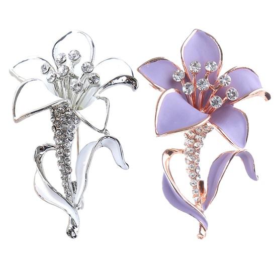 Spilla Vintage A Forma Di Foglia Con Cristalli E Perla, In Rame, 5.3x2.5cm, Elegante Accessorio Per Donna