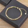 Nidin 6 Colors Shiny Crystal Bracelet For Women Rhinestone Zircon Charm Wrist Adjustable Bangles Girls Exquisite Jewelry Gift