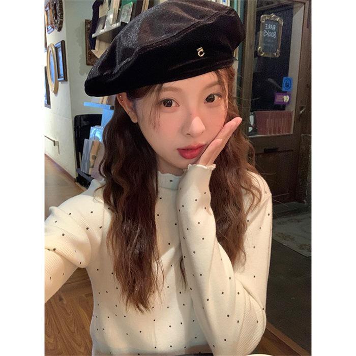 Женский корректирующий топ в горошек De Róng - Мягкий, Универсальный, Новинка, Зимний дизайн Small абрикосовый