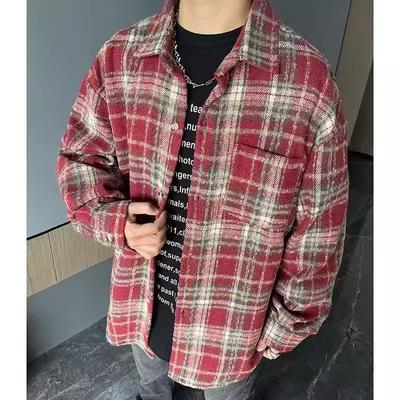 Stijl Zware Zwarte Geruite Overhemden Unisex Vintage Lange Mouwen Overhemd Mode Casual Veelzijdig Koppel Bovenkleding