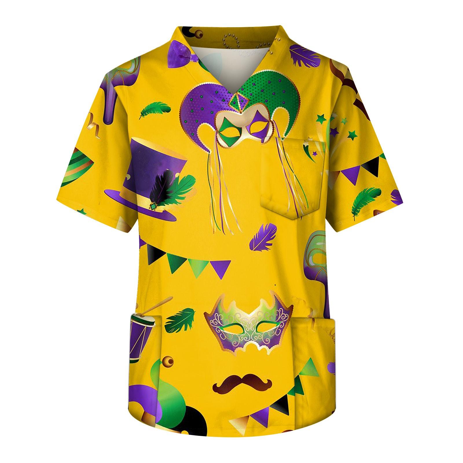 

Мужская карнавальная одежда с коротким рукавом и v-образным вырезом, маскарадная одежда для вечеринки, топ с нагрудным карманом и карманом для ухода XL жёлтый