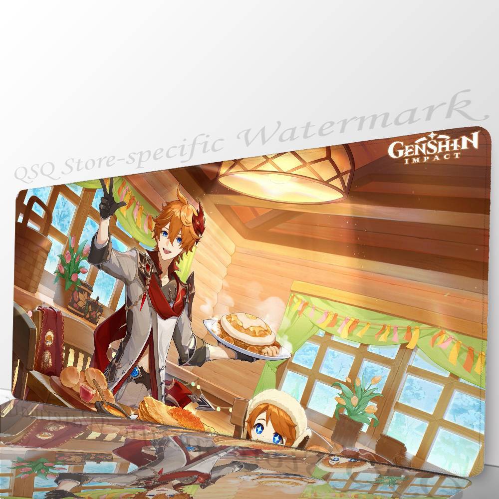 Tartaglia Anime G-genshin Impact Mousepad Non-slip Suitable For Office Computers Laptops E-sports Game Desk Mats XXL Keyboard