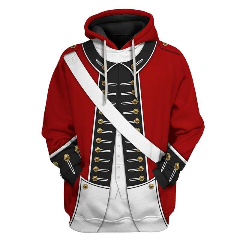 Historical Army Uniforms 3d Pattern Hoodie Cosplay Sweatershirt For Men And Women