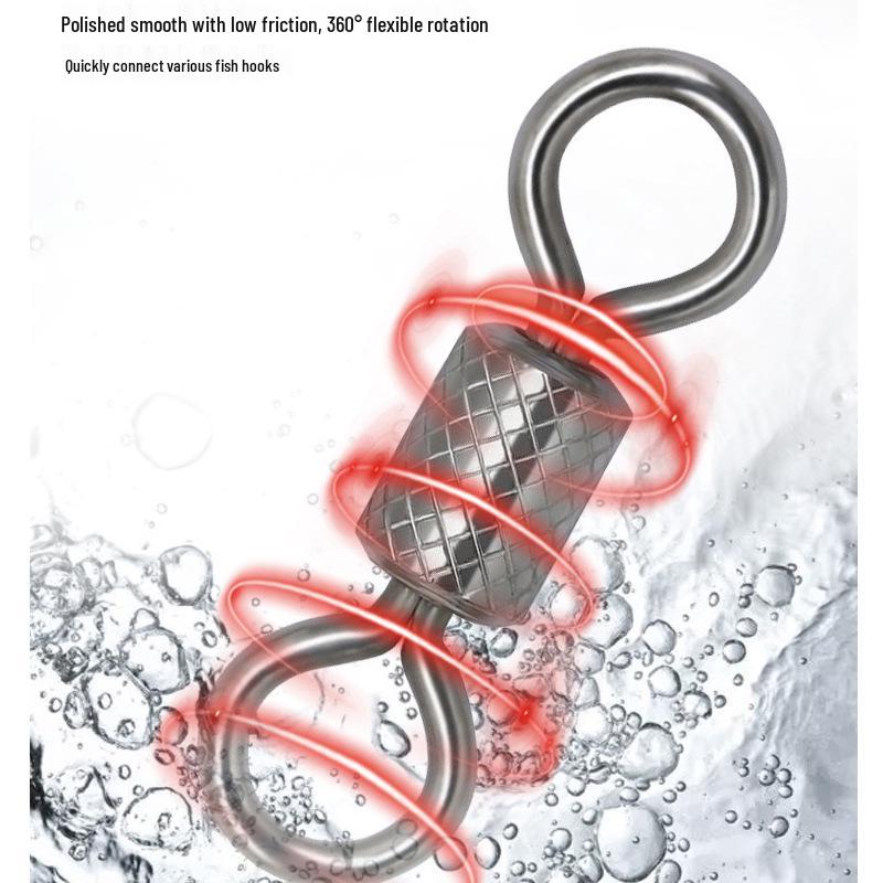 High Tensile Black Pit Embossed Alloy Figure Eight Ring Connector for High-Speed Fishing Accessories