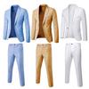 Turndown Collar Blazer Pants Attractive Male Slimming Pure Color Slim Fit Formal Suit