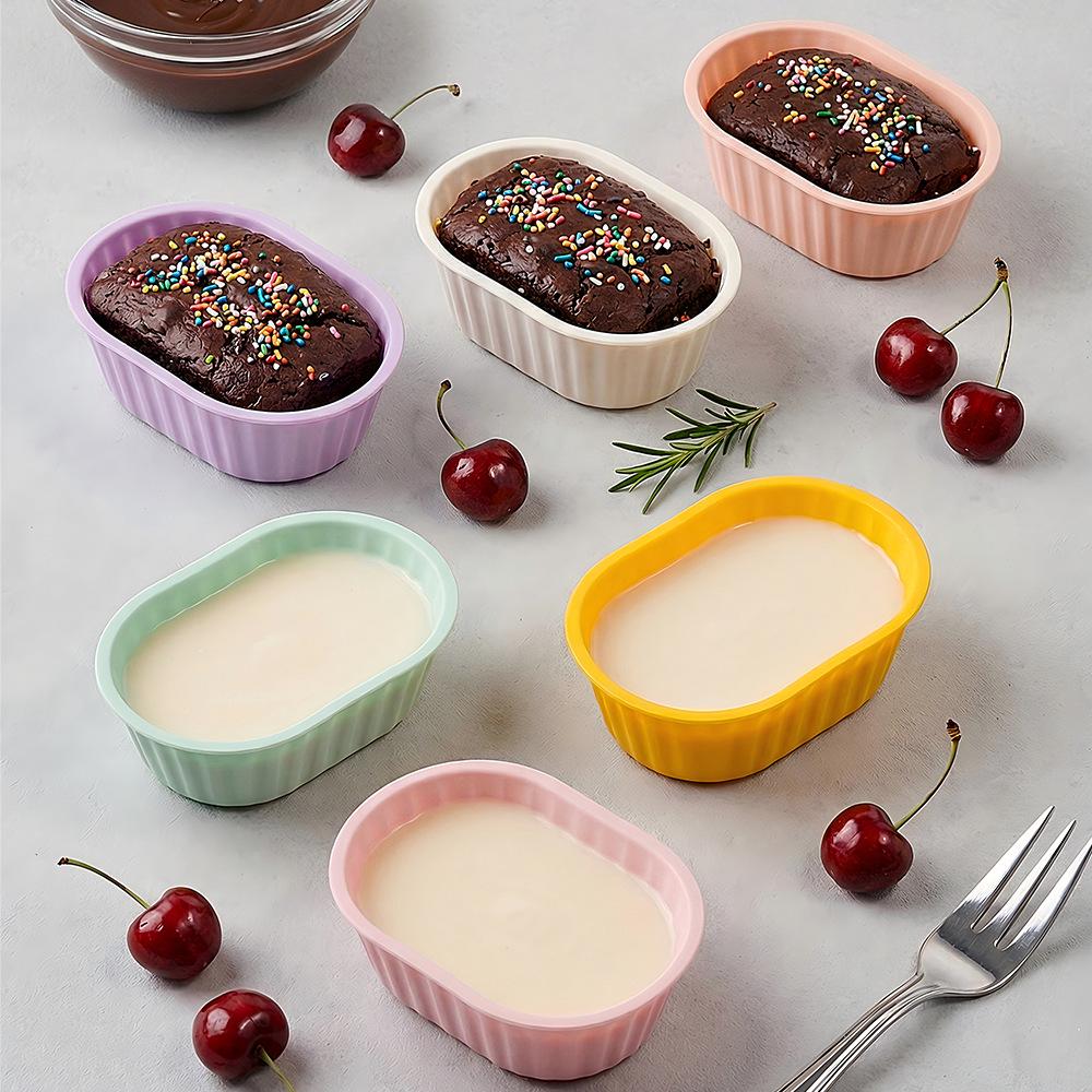 Silicone Oval Baby Food & Muffin Cups - Non-stick, High-Temperature Resistant, Reusable Baking Pan for Air Fryer.