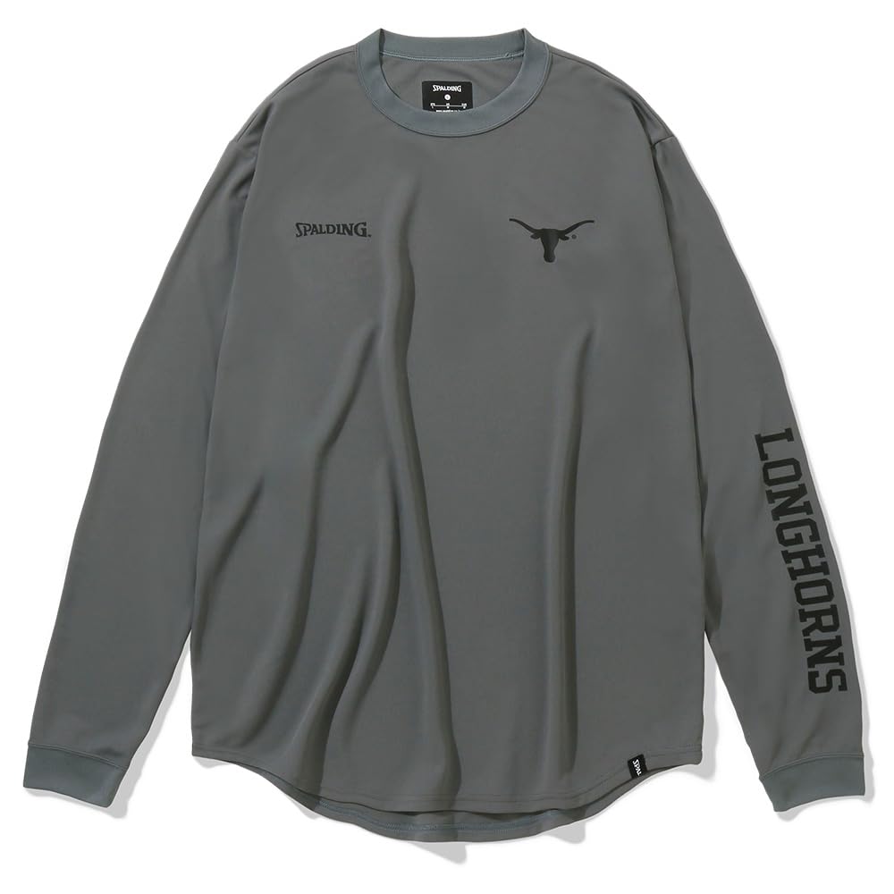SPALDING Texas Longhorns Basketball Long Sleeve T-Shirt, Size Small, Mist Gray, SMT23131TX