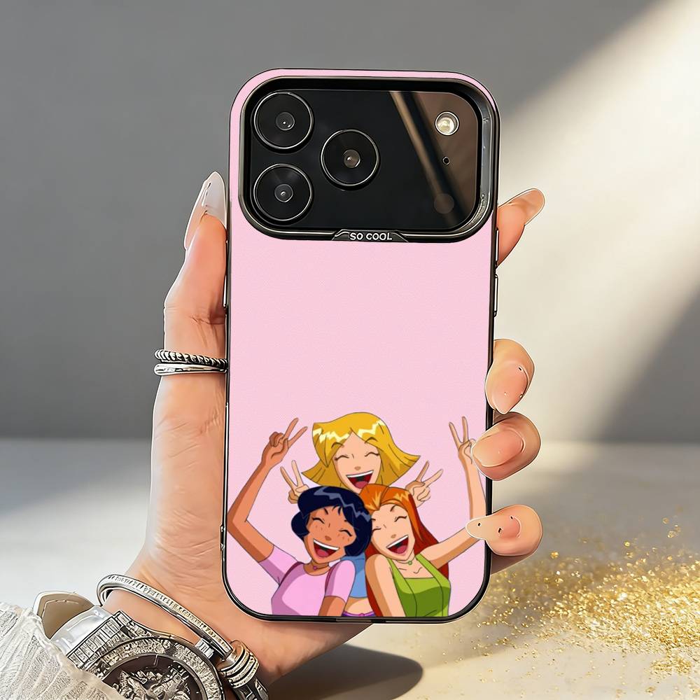 1PC T-Totally S-Spies Phone Case For iPhone17,16,15,14,13,12,11,Pro,MAX Gray Matte Silicone Black Cover iPhone12PROMAX