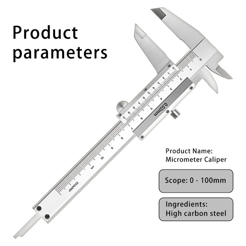 0-100mm Stainless Steel Caliper Vernier Caliper for Jewelry Coin Gemstones Micrometer Thickness Measuring Too