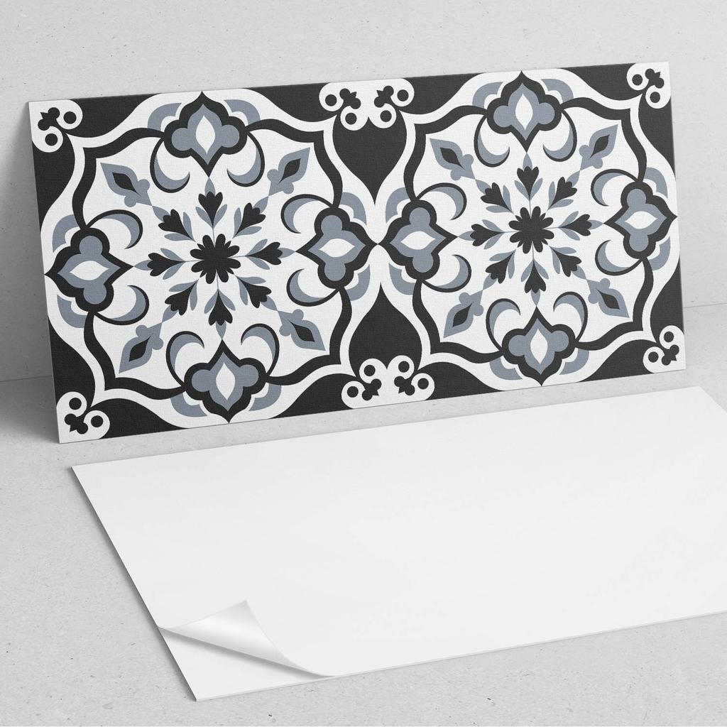 Panel Dekoracyjny Z Grafiką Przyklejany 100X50 Cm Wzór Kwiatowy Z Ornamentami