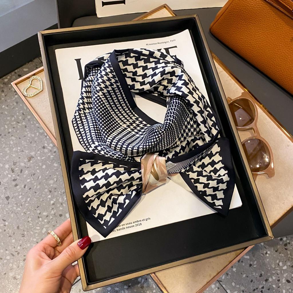 Silk scarf simulation silk high-end long strip small silk scarf headband hair accessories binding bag streamer printed scarf women's small scarf