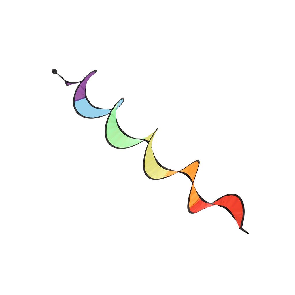 Wind Spinner Foldable Colorful Spiral Rainbow Wind Sculpture Spinner Hanging Curly Spinner Yard Garden Decoration