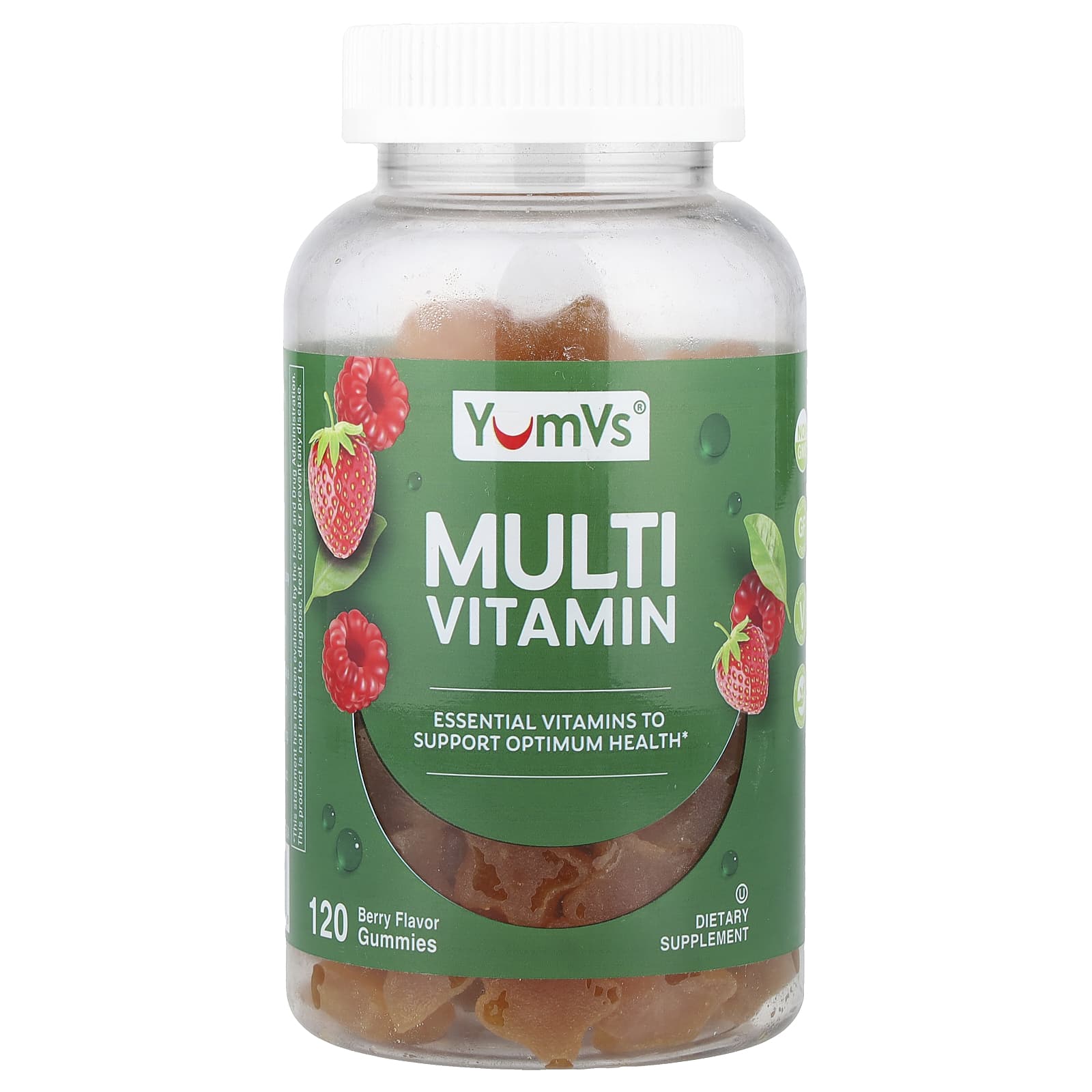 

YumVs, Мультивітамінні жувальні цукерки, Ягідні, 120 жувальних цукерок