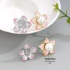 2025 Autumn Pastoral Pearl Stud Earrings: Chinese Style Gradient Pink Petal Design