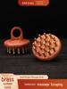 Brass Copper & Wood Finger Ring Comb with 19 Teeth - Portable Shampoo Brush & Massage Gua Sha Comb
