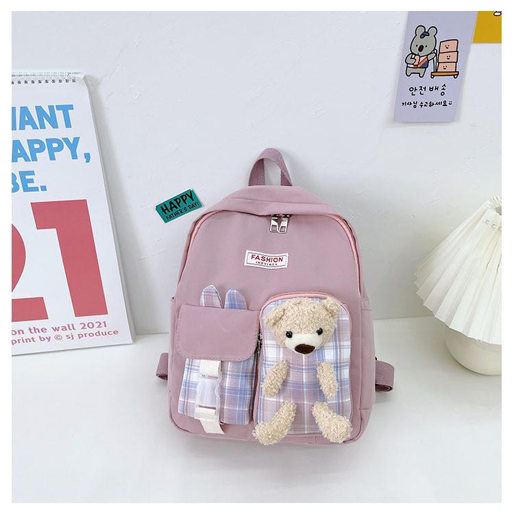 Adorable Cartoon Bear Rabbit Kids Backpack Ideal For Preschool Boys Girls Ages 3-6 Breathable And Durable Nylon