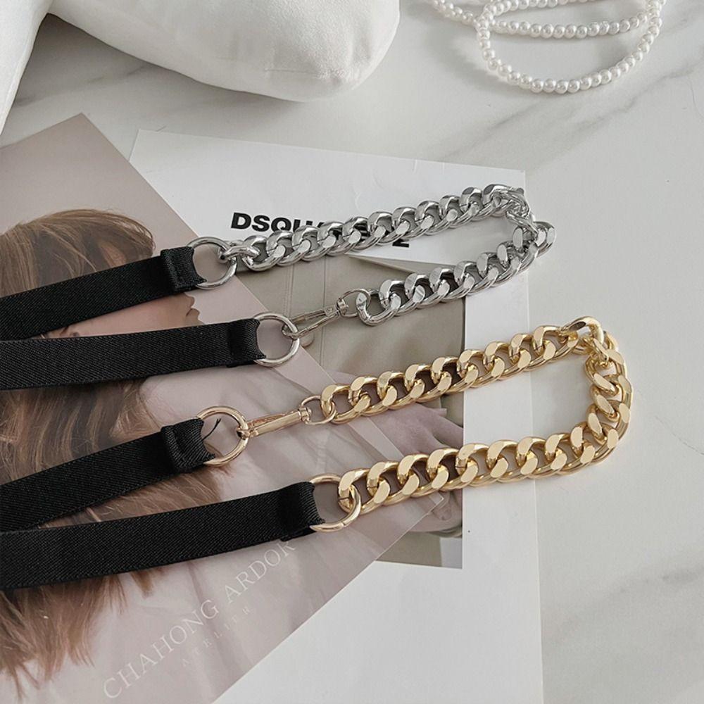 Fashion Casual Slim Fit Metal Waistband Waist Cummerbunds Golden Chain Belt Trouser Dress Belts
