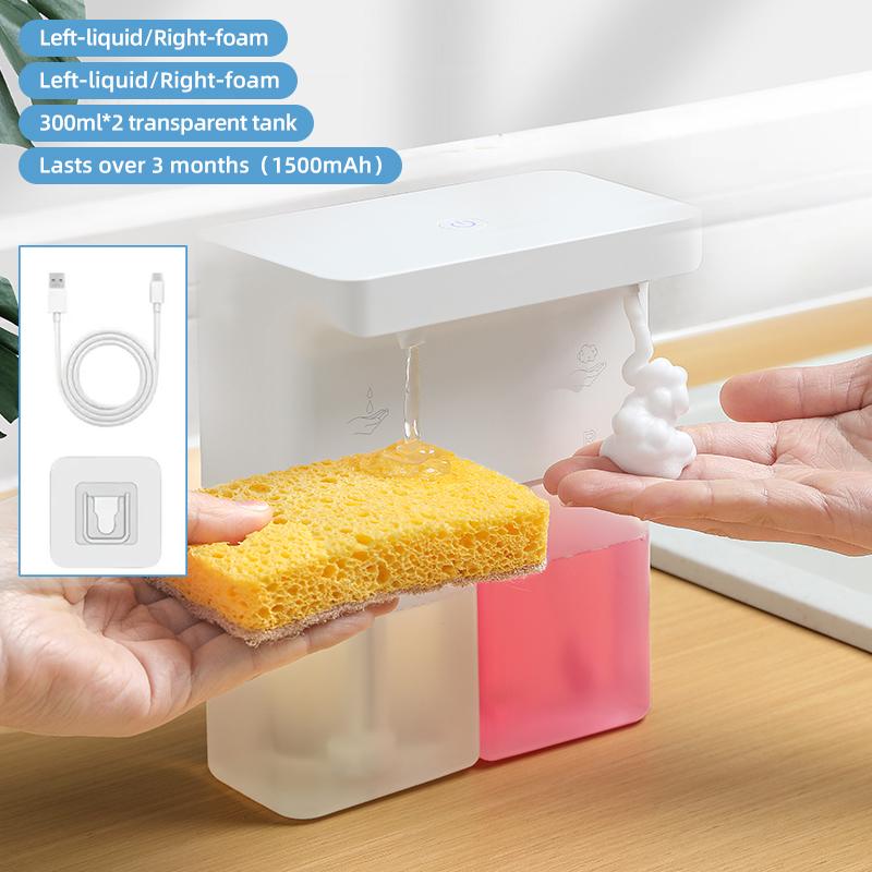 Новый Автоматический Сенсорный Дозатор Жидкого Средства для Мытья Посуды Кухонный Двойная Головка Гель Пена Антисептик для Рук Мыло Настенный