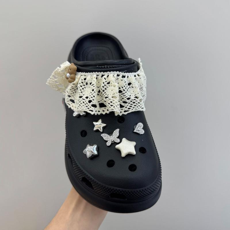 Original Shoe Charms Set Women Retro Ballet Shoes Charms Pack Fashion Flowing Ballet Shoe Decorations Diy Shoe Accessories OneSize