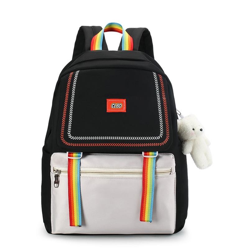Schoolbag1011 New Korean Version Harajufeng Junior High School Student Schoolbag Large Capacity Contrasting Color Outdoor Backpack Travel Bag Female