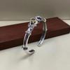 Vintage Bambus Offene Manschette Armband Herren Damen Retro Vergoldet Verstellbar Unisex Schmuck