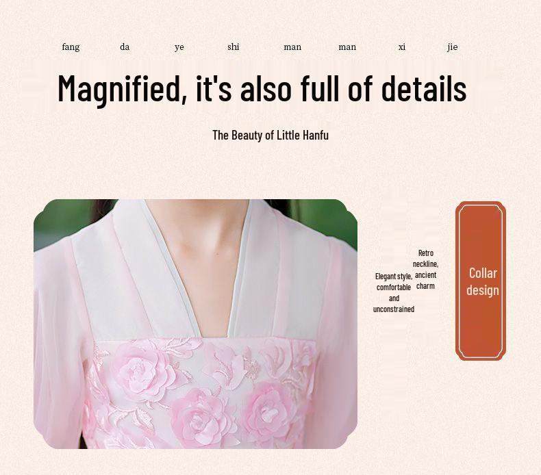 White Girls' Hanfu: New Style Ancient Chinese Fairy Dress with Flowing Guzheng Skirt for Children