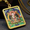 Tibetan Thangka Pendant: Eight Protectors with Guan Gong, Zhakila Lhamo & Avalokiteshvara