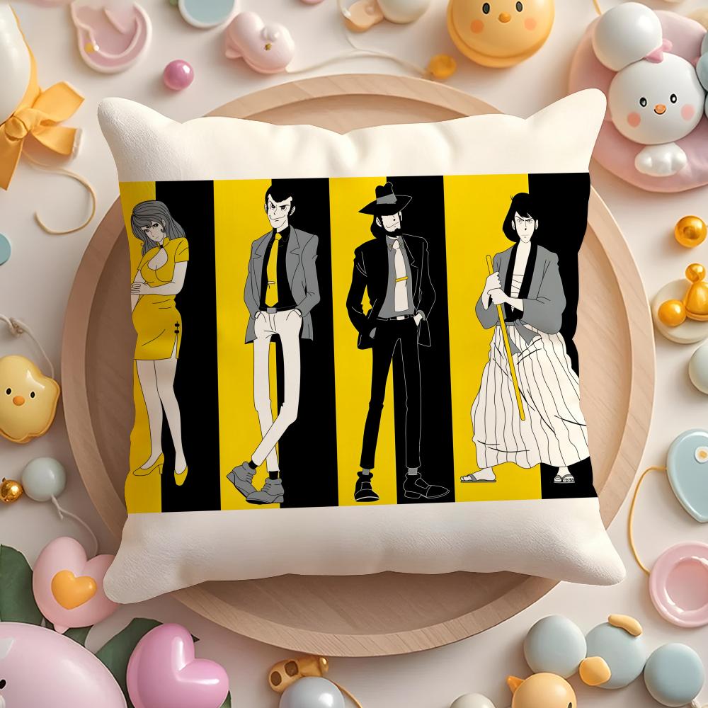 Lupin the anime T-Third Cushion Cover Home & Car Multi-Scene Pillow Cover - Reversible, Soft & Durable for Daily Use