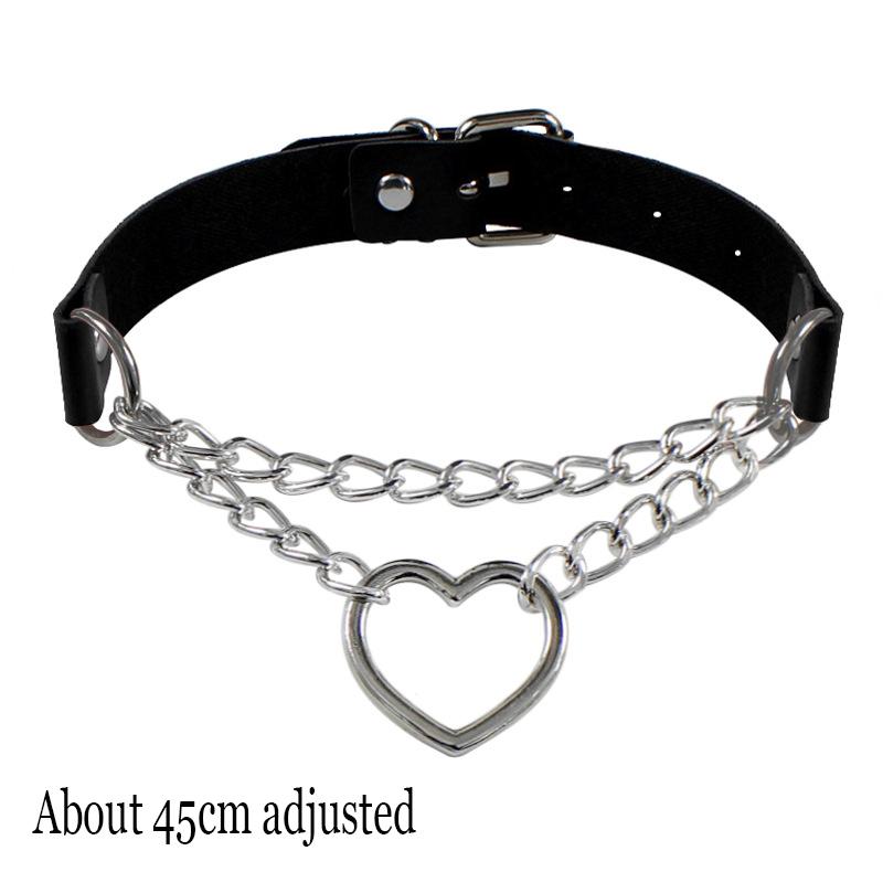 Femeie Negru Punk Guler Choker Colier Sexy Piele PU Lacăt Inimă Cheie Spike Choker Gothic Accesorii Cosplay Bijuterii Petrecere