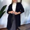2024 Women's Fashion Woolen Coat: European & American Style, Long Sleeve, Turn-Down Collar, Pockets for Autumn & Winter
