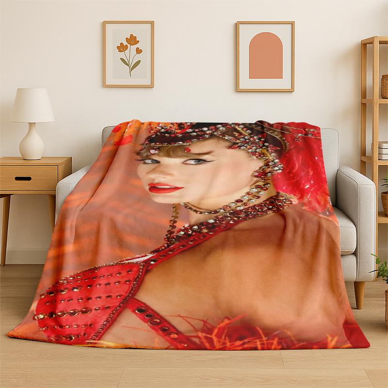 

Singer TTaylor Singer Music Flannel Blanket Soft Warm Throw Blanket for Bedroom Living Room Bed Travel Camping Picnic Gift 75x100cm (30x40inch)